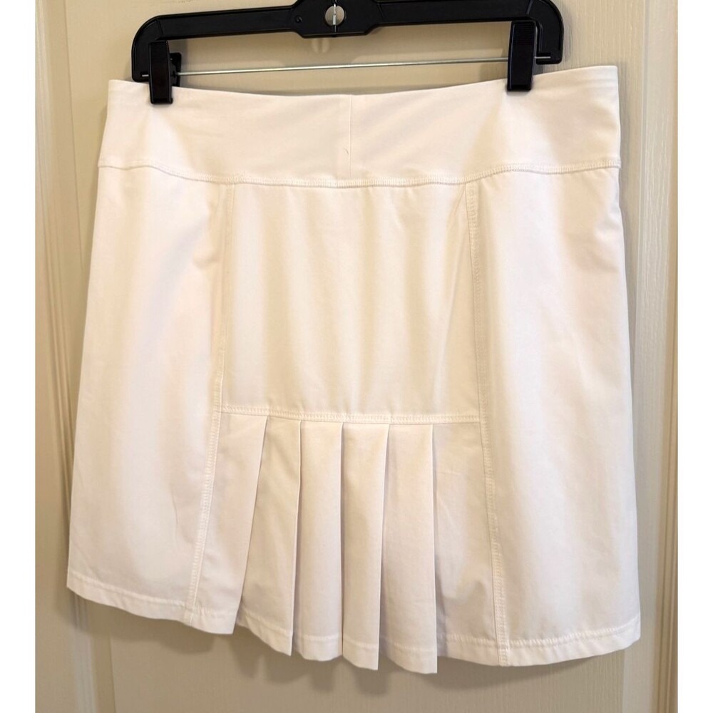 Jofit Activewear Skirt Skort Pleated Pull On Golf Tennis UPF 50+ White Sz M